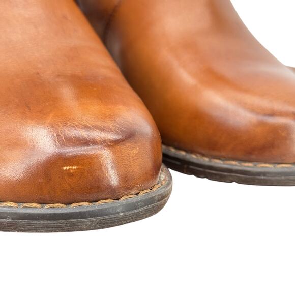 Lasocki Scrunchy Western Boot Leather Women's SZ 39 Leather Brown Zip Buckle - Picture 5 of 12